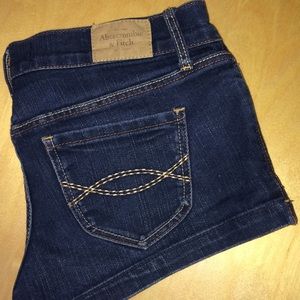 Abercrombie & Fitch Blue Jean Shorts Size-00
